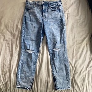 American Eagle Super HiRise Jegging Crop Acid Wash